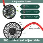 پنکه گردنی شارژی دارای LED - تصویر 4