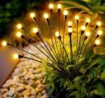 چراغ خورشیدی باغچه مدل گل شب تاب - تصویر 2