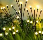 چراغ خورشیدی باغچه مدل گل شب تاب - تصویر 3